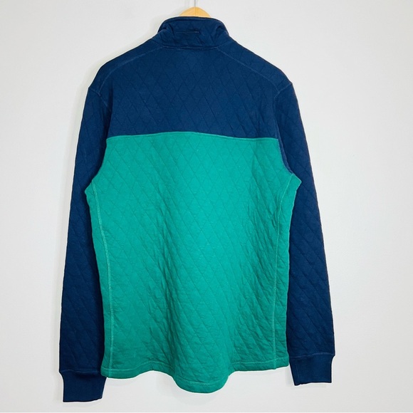 J. Crew Men's Navy and Green Zip Up Sweater - Picture 5 of 6